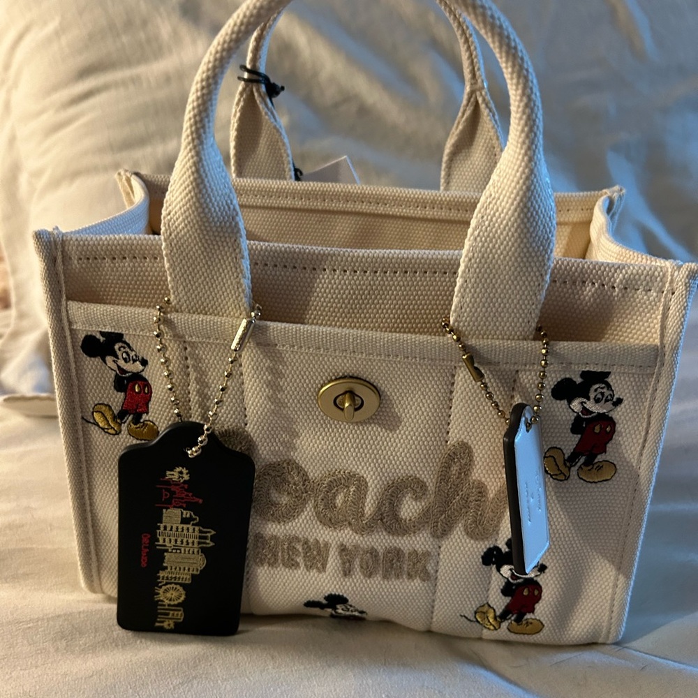 Coach Cream Mickey Mouse Tote